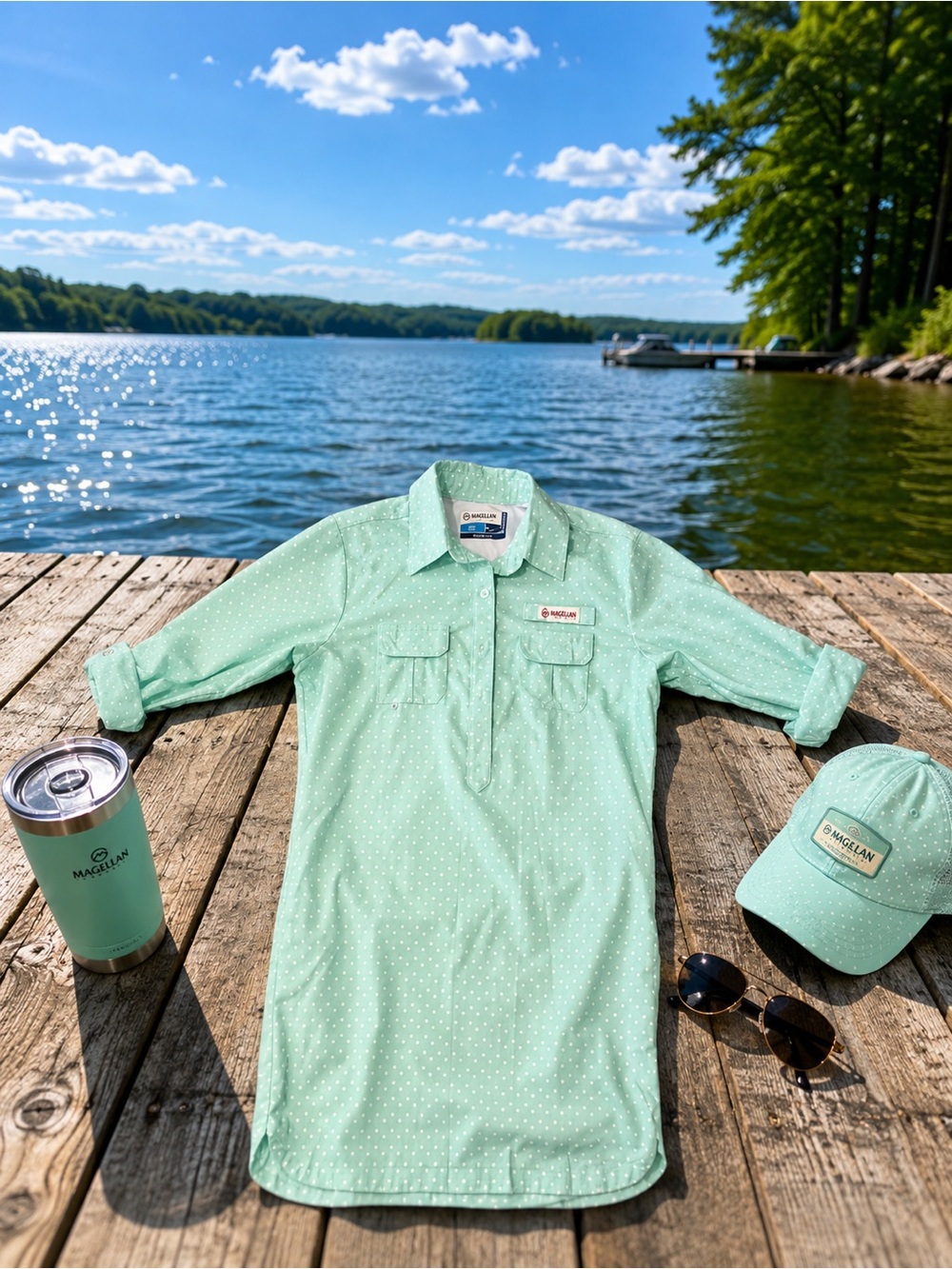 Magellan Outdoors women’s Mint Polka Dot Dress